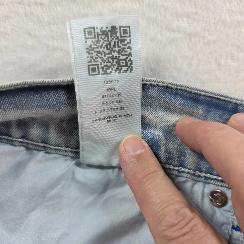 True‎ Religion Ricky Jeans Men 42 Light Wash Blue Relaxed Straight Flap Pockets